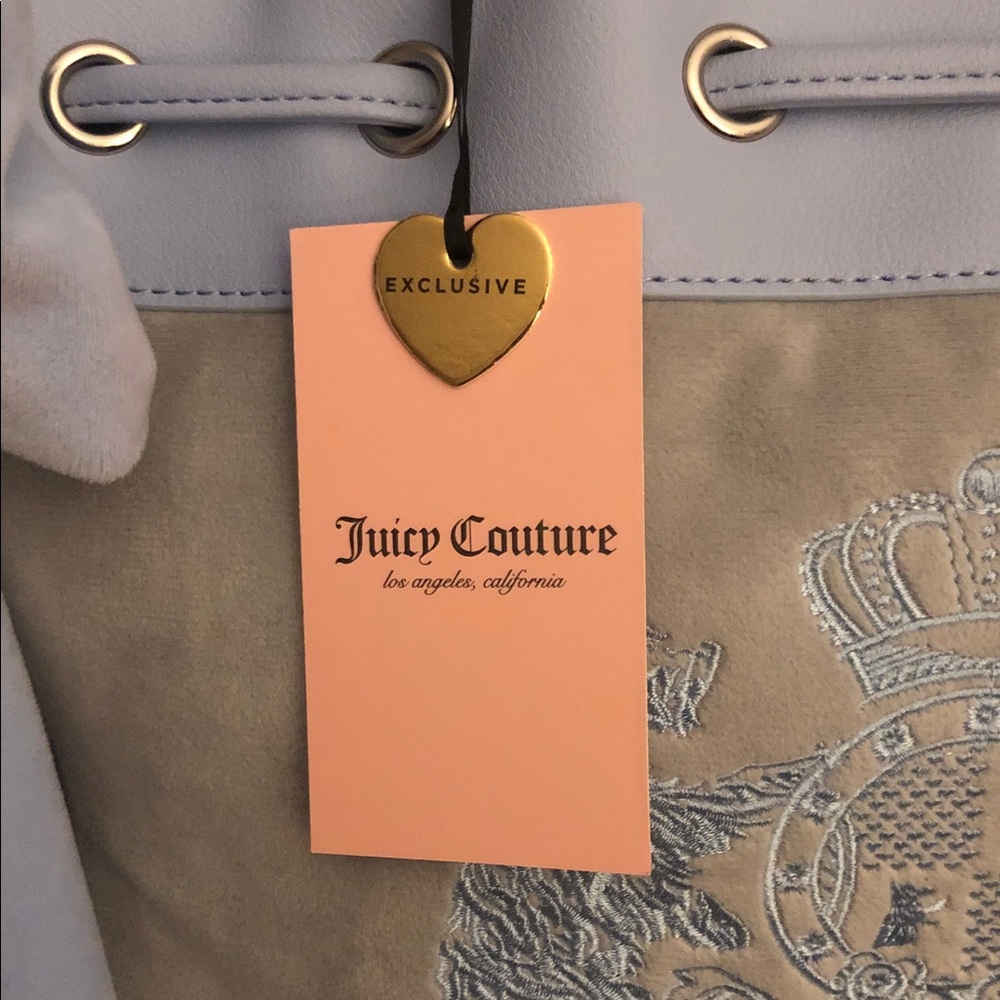 Juicy Couture Classic Scottie Dogs Daydreamer Dove Grey and Blue Tote Bag - Picture 6 of 12